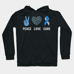 Peace Love Cure T1D Diabetes Awareness Hoodie